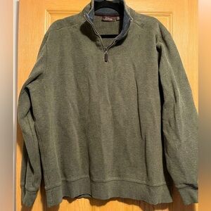Tasso Elba Men's Green Quarter Zip 100% Cotton Long Sleeve Sweater